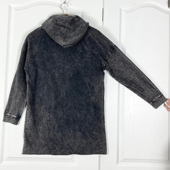 NWOT VINTAGE CANVAS Hoodie Sweatshirt Dress Women Men Unisex S Acid-Wash Grey - Picture 4 of 10